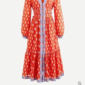 J Crew Floral Red Maxi Dress
